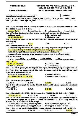 Đề thi thử Trung học phổ thông Quốc gia lần 1 môn Hóa học năm 2017 - Mã đề 132 - Trường THPT Triệu Sơn 1 (Có đáp án)